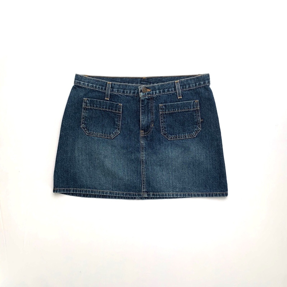 Early 2000s Y2K Abercrombie&Fitch Short Surf Crush Blue Denim Mini Skirt M L 10